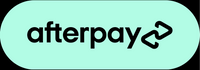Afterpay logo on a light blue oval background